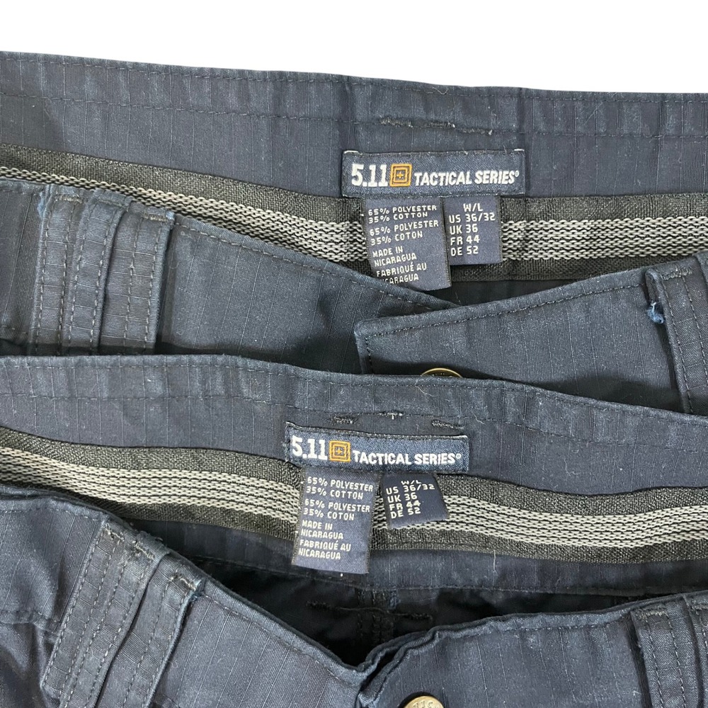 5.11 Tactical Series Cargo Pants Mens 36x32 LOT OF 2 Navy Blue Workwear Utility - Picture 2 of 9